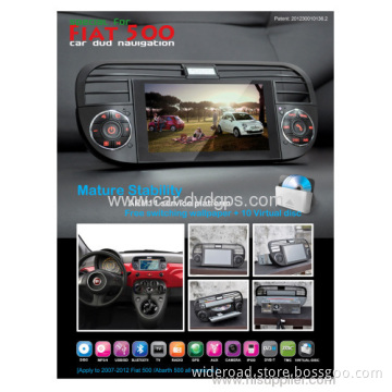 Fiat 500 Car Dvd Gps Bluetooth Radio Bt Steering Wheel Control Ipod Blue&amp;me 
